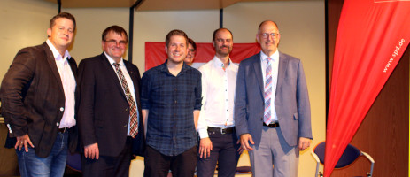 v.l.n.r.: Carsten Träger, Harry Scheuenstuhl, Kevin Kühnert, Elke Zahl, Matthias Dornhuber, Thomas Zwingel (Foto: S. Balcerowski)